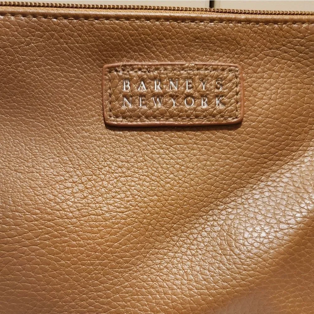 Rare Barneys New York Brown Pebbled Vegan Leather Clutch/Wristlet
